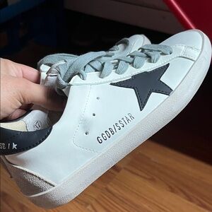 Golden Goose White Sneakers with Black Star